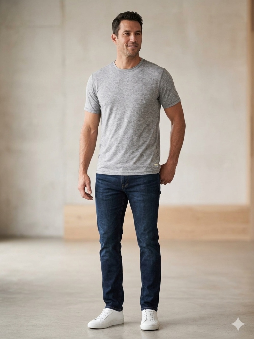 Vuori Strato Tech Tee Mens M Heather Grey Performance Training Shirt V126 Gray